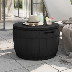 vidaXL Caja de almacenaje de jardín 3 en 1 polipropileno negro