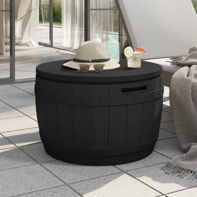 vidaXL Caja de almacenaje de jardín 3 en 1 polipropileno negro