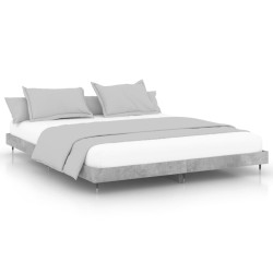 vidaXL Estructura de cama madera contrachapada gris hormigón 200x200cm