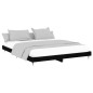 vidaXL Estructura de cama con LED madera maciza negra 160x200 cm vidaXL Estructura de cama con LED madera maciza negra 160x200 cm