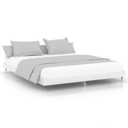 vidaXL Estructura de cama madera contrachapada blanco brillo 200x200cm