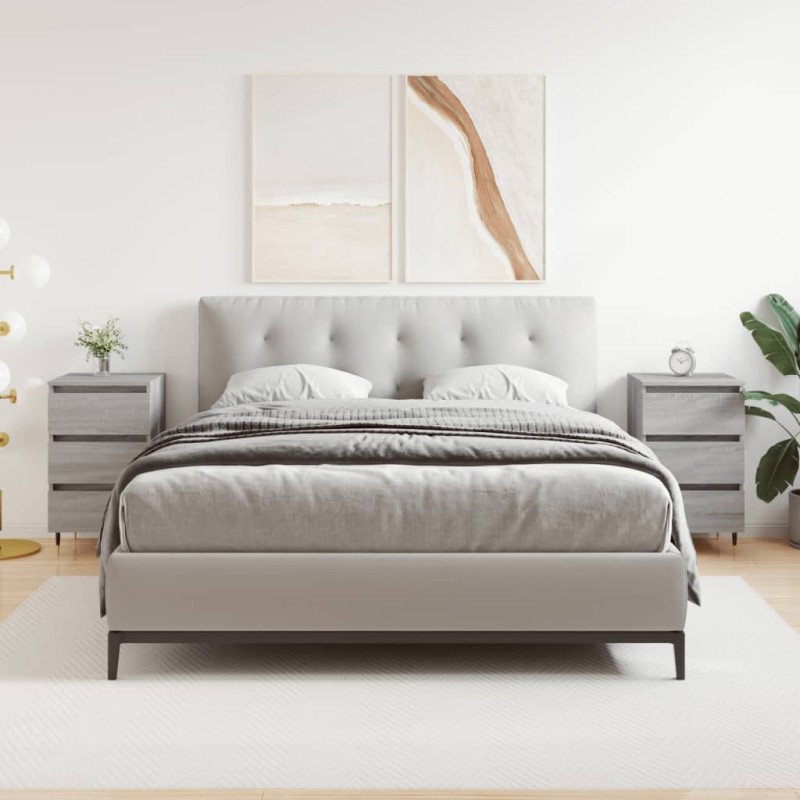 vidaXL Mesita de noche 2 uds madera ingeniería gris Sonoma 40x35x69 cm vidaXL Mesita de noche 2 uds madera ingeniería gris Sonoma 40x35x69 cm