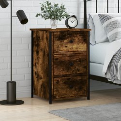 vidaXL Mesita de noche madera de ingeniería roble ahumado 40x36x60 cm