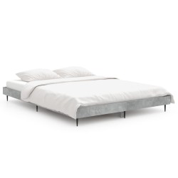 vidaXL Estructura de cama madera contrachapada gris hormigón 140x190cm