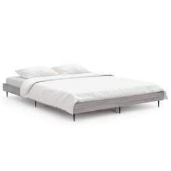 vidaXL Estructura de cama madera contrachapada gris Sonoma 140x190 cm