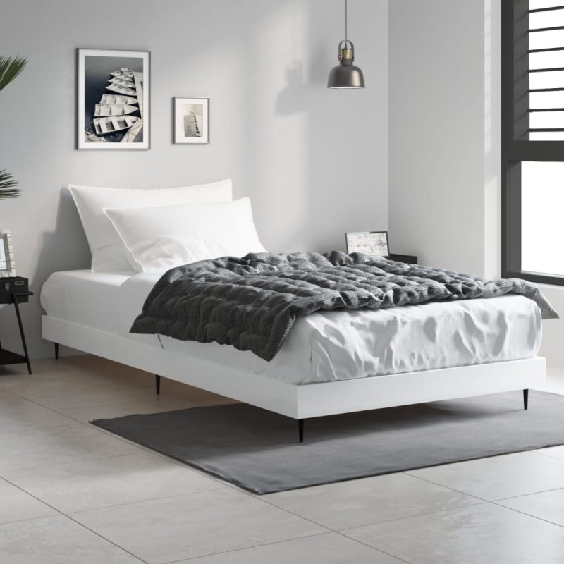 vidaXL Estructura de cama madera contrachapada blanca 90x200 cm vidaXL Estructura de cama madera contrachapada blanca 90x200 cm