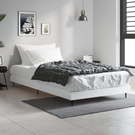 vidaXL Estructura de cama madera contrachapada blanca 90x200 cm