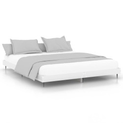 vidaXL Estructura de cama madera contrachapada blanco brillo 200x200cm
