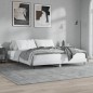 vidaXL Estructura de cama madera contrachapada blanco brillo 200x200cm