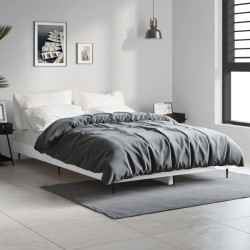 vidaXL Estructura de cama madera contrachapada blanco brillo 120x190cm