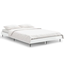 vidaXL Estructura de cama madera contrachapada blanco brillo 120x190cm