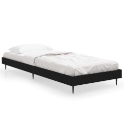 vidaXL Estructura de cama madera contrachapada negra 75x190 cm
