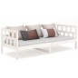 vidaXL Sofá cama madera maciza de pino blanco 90x200 cm