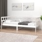 vidaXL Sofá cama madera maciza de pino blanco 90x200 cm