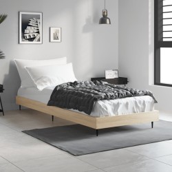 vidaXL Estructura de cama madera contrachapada roble Sonoma 75x190 cm