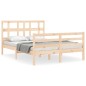 vidaXL Estructura de cama de matrimonio con cabecero madera maciza vidaXL Estructura de cama de matrimonio con cabecero madera maciza