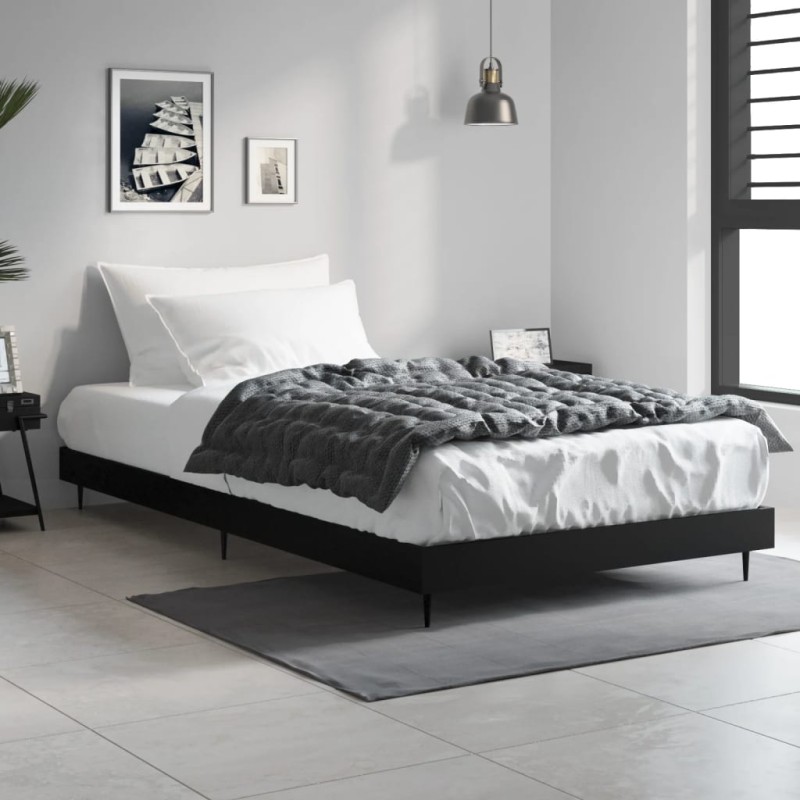 vidaXL Estructura de cama madera contrachapada negra 100x200 cm vidaXL Estructura de cama madera contrachapada negra 100x200 cm