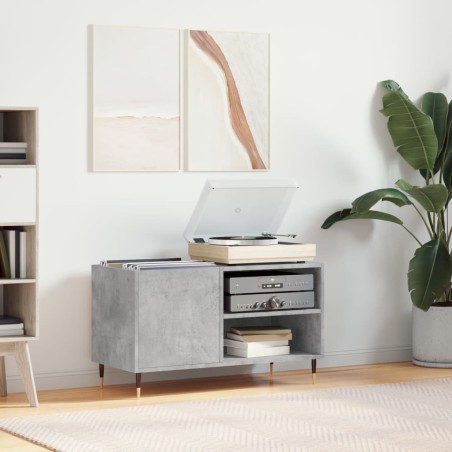 vidaXL Mueble de discos madera de ingeniería gris hormigón 85x38x48 cm