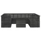vidaXL Muebles palets de jardín 9 pzas madera maciza pino gris oscuro
