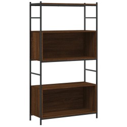 vidaXL Estantería hierro madera ingeniería marrón roble 80x30x145,5 cm