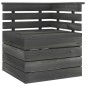 vidaXL Muebles palets de jardín 9 pzas madera maciza pino gris oscuro
