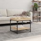 vidaXL Mesa de centro madera ingeniería roble Sonoma 49,5x49,5x45 cm