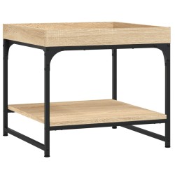 vidaXL Mesa de centro madera ingeniería roble Sonoma 49,5x49,5x45 cm