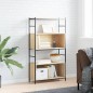 vidaXL Estantería hierro madera ingeniería roble Sonoma 80x30x145,5 cm vidaXL Estantería hierro madera ingeniería roble Sonoma 80x30x145,5 cm