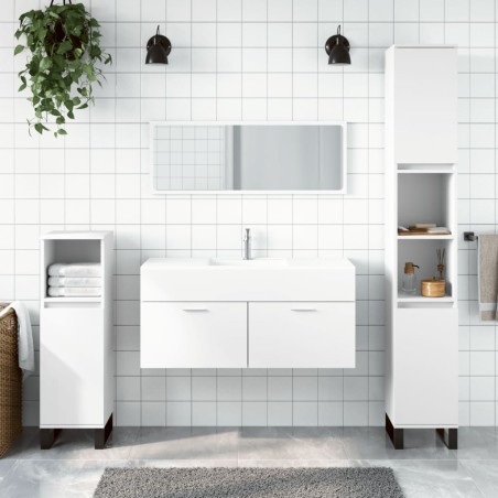 vidaXL Armario de baño con espejo madera de ingeniería blanco