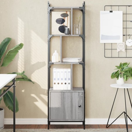 vidaXL Estantería con puerta madera gris Sonoma 44,5x30x154,5 cm