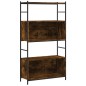 vidaXL Estantería hierro madera ingeniería roble ahumado 80x30x145,5cm vidaXL Estantería hierro madera ingeniería roble ahumado 80x30x145,5cm
