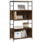 vidaXL Estantería hierro madera ingeniería roble ahumado 80x30x145,5cm vidaXL Estantería hierro madera ingeniería roble ahumado 80x30x145,5cm