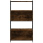 vidaXL Estantería hierro madera ingeniería roble ahumado 80x30x145,5cm vidaXL Estantería hierro madera ingeniería roble ahumado 80x30x145,5cm