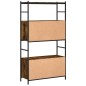 vidaXL Estantería hierro madera ingeniería roble ahumado 80x30x145,5cm vidaXL Estantería hierro madera ingeniería roble ahumado 80x30x145,5cm
