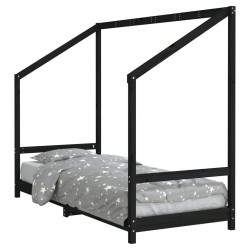 vidaXL Estructura de cama para niños madera de pino negro 80x200 cm