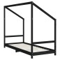 vidaXL Estructura de cama para niños madera de pino negro 80x200 cm vidaXL Estructura de cama para niños madera de pino negro 80x200 cm