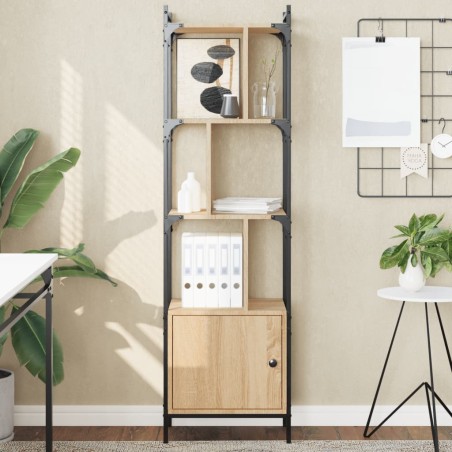 vidaXL Estantería con puerta madera roble Sonoma 44,5x30x154,5 cm