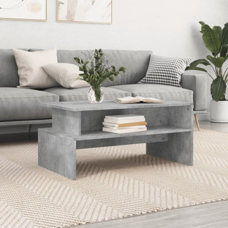vidaXL Mesa de centro madera de ingeniería gris hormigón 90x55x42,5 cm