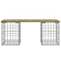 vidaXL Banco jardín diseño gaviones madera pino impregnada 103x31x42cm