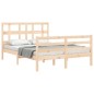 vidaXL Estructura de cama de matrimonio con cabecero madera maciza vidaXL Estructura de cama de matrimonio con cabecero madera maciza