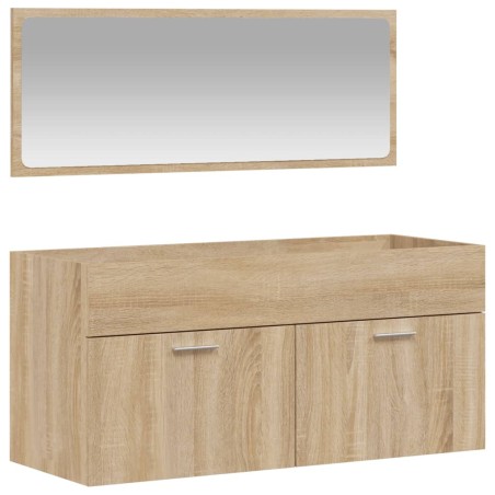 vidaXL Armario de baño con espejo madera de ingeniería roble Sonoma