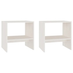 vidaXL Mesitas de noche 2 uds madera maciza pino blanco 40x30,5x40 cm