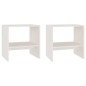 vidaXL Mesitas de noche 2 uds madera maciza pino blanco 40x30,5x40 cm vidaXL Mesitas de noche 2 uds madera maciza pino blanco 40x30,5x40 cm