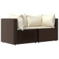 vidaXL Set muebles de jardín 3 piezas y cojines ratán sintético marrón