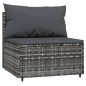 vidaXL Set de muebles de jardín 3 pzas y cojines ratán sintético gris vidaXL Set de muebles de jardín 3 pzas y cojines ratán sintético gris