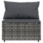 vidaXL Set de muebles de jardín 3 pzas y cojines ratán sintético gris vidaXL Set de muebles de jardín 3 pzas y cojines ratán sintético gris