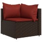 vidaXL Set muebles de jardín 4 piezas y cojines ratán sintético marrón vidaXL Set muebles de jardín 4 piezas y cojines ratán sintético marrón