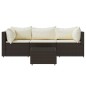 vidaXL Set muebles de jardín 4 piezas y cojines ratán sintético marrón vidaXL Set muebles de jardín 4 piezas y cojines ratán sintético marrón