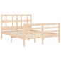 vidaXL Estructura de cama de matrimonio con cabecero madera maciza vidaXL Estructura de cama de matrimonio con cabecero madera maciza