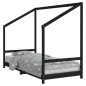 vidaXL Estructura de cama para niños madera de pino negro 90x190 cm vidaXL Estructura de cama para niños madera de pino negro 90x190 cm
